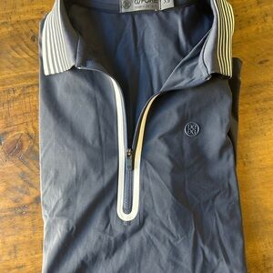 G/FORE Midnight Blue Polo with Striped Collar Sz XS